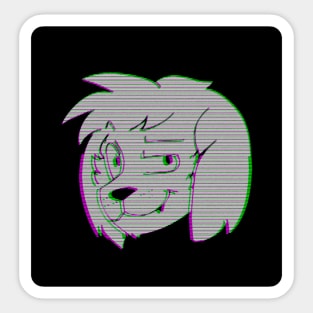 TV screen glitch dog Sticker